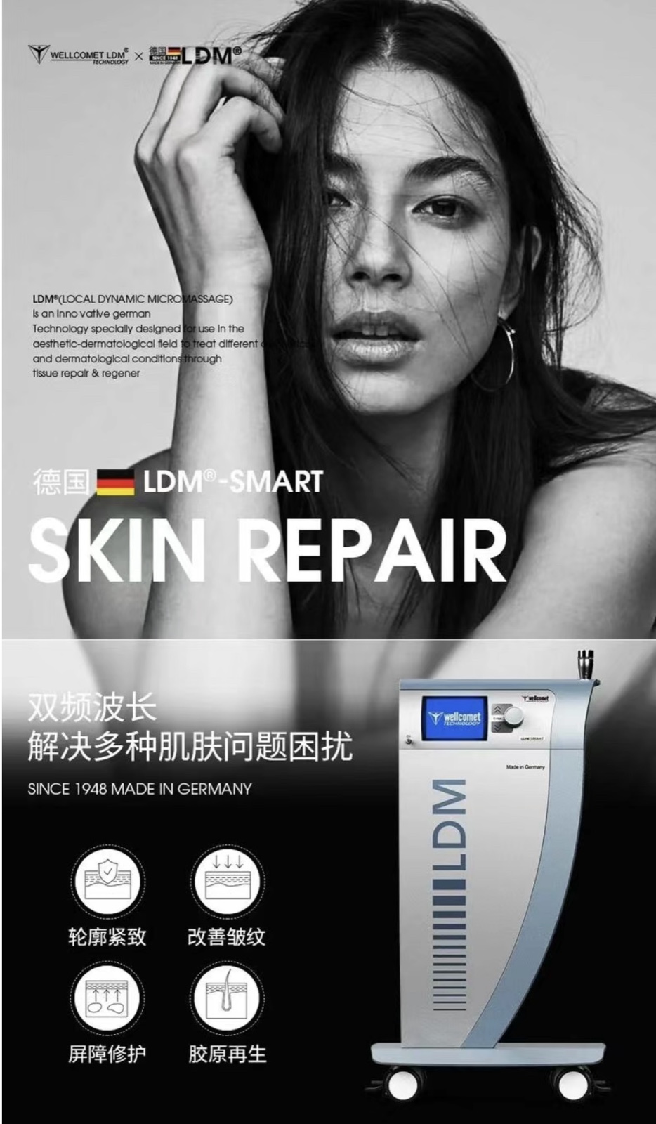LDM-SMART — skin repair, dual-frequency ultrasound